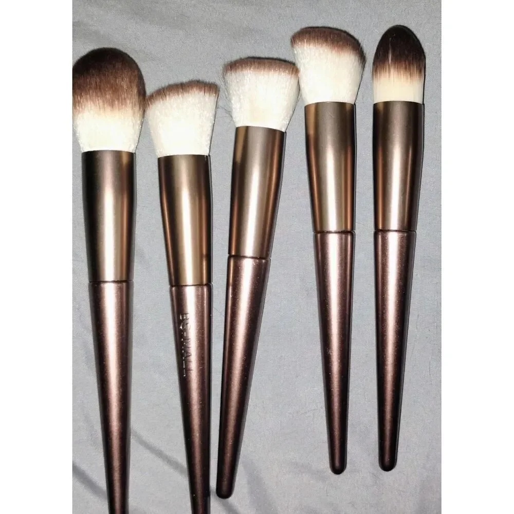 Bs-Mall 18 Pieces Brown Premium Synthetic Makeup Brush Set With Black Case
